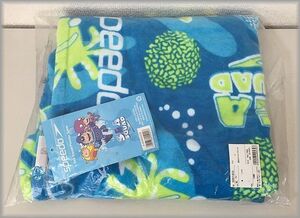 未使用 SPEEDO ゴールドウィン SEA SQUAD ポンチョ フード バスタオル ブルー 水泳 プール 海 [B4]