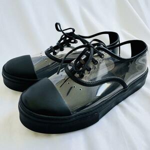 極美品【未使用級】希少 CELINE セリーヌ transp vinil low-top NAPPA-VINIL ビニール　クリア　スニーカー　36