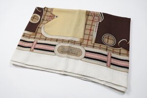 【超美品】HERMES エルメス 大判スカーフ カレ140 (Camails)カシミア65％ シルク35％ ベージュ系【RA94】