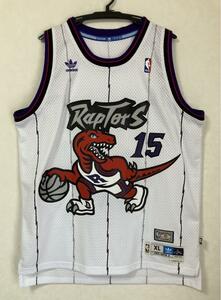 【美品】 NBA ビンス・カーター CARTER ＃15 RAPTORS トロント・ラプターズ ★adidas アディダス ユニフォーム ジャージ XL　白 ホーム