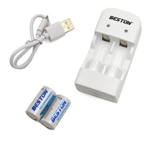送料無料 CR123A 2個付き USB充電器(CR2 CR123A兼用 充電器）3211ｘ３台セット/卸