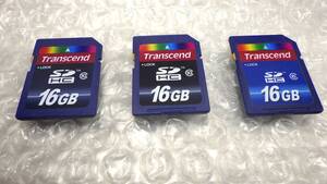 *Transcend　ＳＤメモリーカード 　16GB　3枚セット 中古動作品　