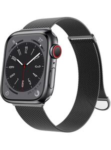 Apple Watch用のバンド 41mm 40mm 38mm ステンレス留め金製 男女兼用 ベルト磁石 無段階調 調整工具不要 すべてSeries対応　ブラック