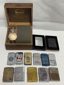 【124-21】1円〜 ZIPPO ジッポー ライター 13点 腕時計1点 まとめ 現状出品 喫煙 喫煙具 シルバー他 3点箱付き 同梱不可