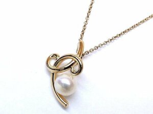 美品 ミキモト ネックレス ■ K18 PG ピンクゴールド パール 6.7mm レディース アクセサリー MIKIMOTO □5A6DS