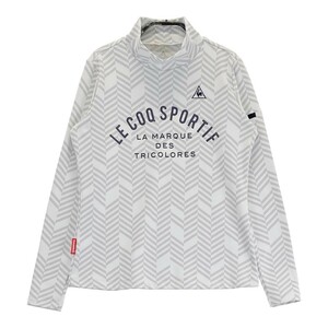 LECOQ GOLF ルコックゴルフ ハイネック長袖Tシャツ 総柄 グレー系 M [240101184781] ゴルフウェア レディース