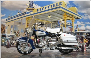 1/18 maisto マイスト Harley ハーレー 1966 FLH ELECTRA GLIDE エレクトラグライド 青/白 本体のみ ツーリング バイク エレクトラ