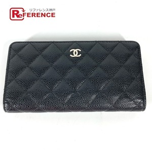 CHANEL シャネル CC ココマーク マトラッセ キルティング 2つ折り 長財布 ブラック レディース【中古】