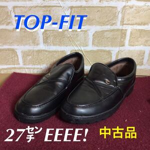 【売り切り!送料無料!】A-122! TOP-FIT! ビジネスシューズ! 冠婚葬祭! フォーマル! 仕事! ビジネス! 通勤! ブラック系! 27㌢EEEE! 