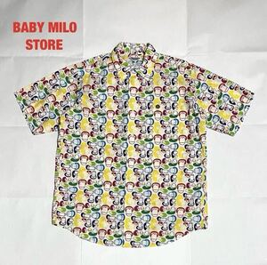 【希少】BABY MILO STORE　ベイビーマイロ　総柄シャツ　刺繍ロゴ　ブランドロゴ　マルチカラー　ユニセックス　アベイシングエイプ