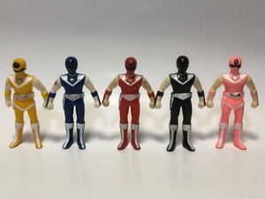 光戦隊マスクマン バンダイミニソフビ マスクマン5セット ジャンク レッドマスク ブラックマスク ブルーマスク イエローマスクピンクマスク