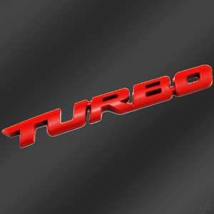 ◆TURBOレッドメタリックデザイン◆ エンブレムステッカー 両面テープデザイン 簡単取付 自動車 アクセサリー エレガント 上品