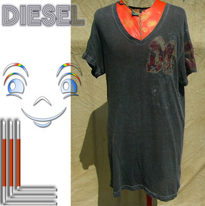 即決◆DIESEL◆朝から爽やかでないグレーcs◆L◆古着