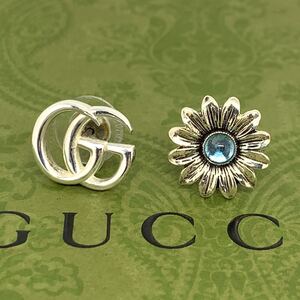 GUCCI ダブルG フラワー 花 スタッズ ピアス 010912