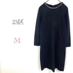 ◇ニジュクサンク【M】ひざ丈ワンピース オンワード樫山 ストレッチ