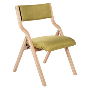 グリーン ダイニングチェア 木製 椅子 完成品 介護チェア イス 折りたたみチェア カバー洗える　7色選択可能 リビング 