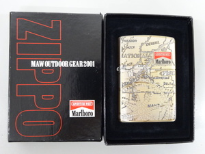 新品 未使用品 2001年製 ZIPPO ジッポ Marlboro マルボロ ADVENTURE WEST アドベンチャー 地図 コンパス シルバー 銀 ライター USA 懸賞金