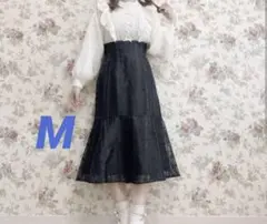 maki チェック柄シアースカート