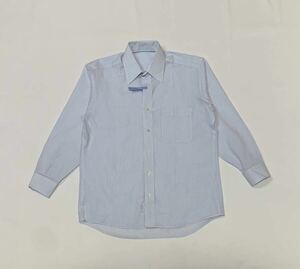 TOPVALU // 形態安定 長袖 ストライプ柄 シャツ・ワイシャツ (白×ライトブルー系) サイズ 39-80 (M)