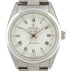 ロレックス ROLEX エアキング ローマン 14000 腕時計 SS 自動巻き ホワイト ボーイズ 【中古】