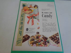 即決　広告　アドバタイジング　キャンディー　ＣＡＮＤＹ　チョコレート　１９４０ｓ　ビクター　レコード　レトロ　ミッドセンチェリー