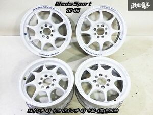 ●Weds Sport ウェッズスポーツ TC-05 14インチ 6J ＋39 15インチ 6J ＋30 4穴 PCD100 軽量 ホイール 4本セット 白 ホワイト系 異経 即納