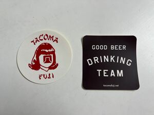 タコマフジレコード TACOMA FUJI RECORDS ステッカー 2枚セットset brown ブラウン 白 ホワイト white