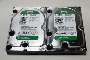 ハードディスク WD WD20EZRX 2TBx2個＝4TB 合計 HDD 3.5 SerialATA 動作未確認#RH384