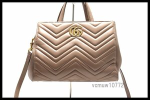 近年モデル希少美中古■GUCCI GGマーモント レザー 2way ハンドバッグ グッチ■0328us17345