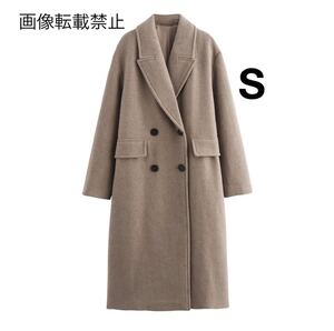 vintage ヴィンテージ レトロ ダブル ロングコート チェスターコート アウター Sサイズ レディース★ZARA 好きな方に★秋冬新作 新品★