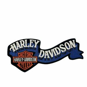 希少 90s USA製 ロゴ ワッペン 当時物 Harley-Davidson ビンテージ ハーレーダビッドソン パッチ 刺繍 バー&シールド リボン