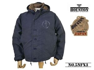 【送料無料 24%OFF】HOUSTON ヒューストン フランス海軍 フレンチデッキJACKET ユーズド加工 日本製 NO.5NFX3 NAVY_34(XS相当)