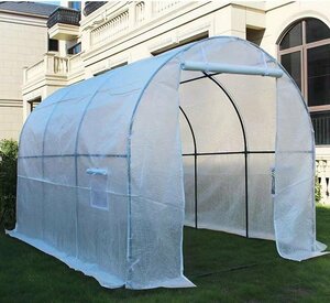 高品質 大型 PE素材19mmステンレス製スタンド ビニールハウス 温室 グリーンハウス ガーデンハウス菜園ハウス300cm×100cm×100cm