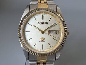 E1☆ 稼動品 CITIZEN シチズン CRYSTAL 7 クリスタルセブン 4-R02106 デイデイト 自動巻き メンズ 腕時計 現状渡し 1円〜