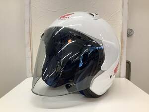  【中古】ARAI(アライ） SZ-F(ホワイト）　61.62CM 使用傷あり　ホンダ承認　ジェットヘルメット