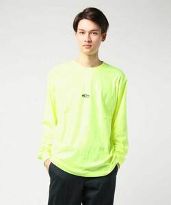 D568 VANS ヴァンズ バンズ 長袖 Tシャツ M ネオン イエロー SK8 OTW Neon Color L/S T-Shirt ロンT ストリート スケーター 差し色 ロゴ