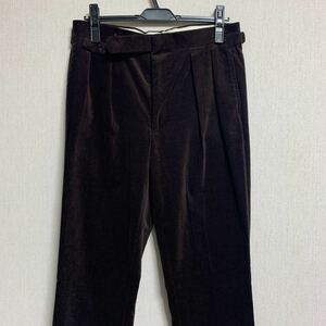 ラルフローレン 最高峰パープルレーベル 2タックCORDUROY TROUSER MADE IN ITALY ”BROWN” トラウザー　ストレッチコーデュロイパンツ　