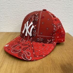 KITH NEWERA キス ニューエラ 7 1/4 Yankees ヤンキース バンダナ ペイズリー キャップ 赤