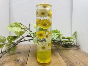 水中花シフトノブ　円柱型　黄色いお花達