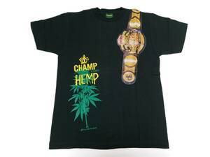 【激レア】大麻堂ブランドTシャツ 深緑 チャンピオンベルト THC マリファナ CBDオイル カンナビス 喫煙具 BURST HIGH TIMES チーチ＆チョン