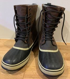 大人気！レザータイプ 未使用 美品 ソレル SOREL スノーブーツ ブラック ブラウン 28cm US 10 インチ 黒　1964 レザー NM3484‐256