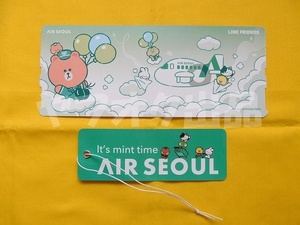 [２点] エアソウル 搭乗券 バゲージタグ Line Friends　エアライングッズ 飛行機 LCC コラボ 航空会社 Air Seoul