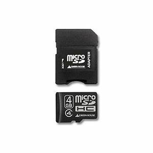 【新品】（まとめ）グリーンハウス microSDHCカード4GB Class4 防水仕様 SDHC変換アダプタ付 GH-SDMRHC4G4 1枚【×3