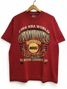 90s デッドストック USA製 NBA ヒューストン ロケッツ Houston Rockets 1994 ワールドチャンピオン Tシャツ Lサイズ 未使用