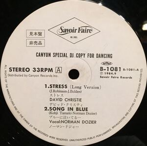 【レア/JPN盤(promo)/disco/12/B-1081】canyon special dj copy for dancing / stress, song in blue, i wanna be with you - amir bayyan