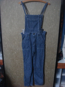 2009ダブルクローゼットw closetピン ヒッコリー ストライプDENIMデニム バックルバック2WAYサロペット・ベイカー パンツ オーバーオール