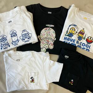 ユニクロ Tシャツ UT サイズ130 UNIQLO 半袖Tシャツ ミニオン、ドラえもん、ミッキー 男の子 女の子