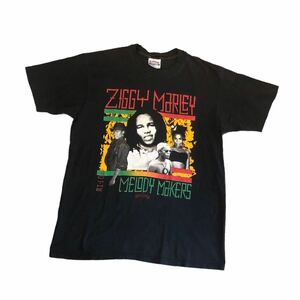 80’s ZIGGY MARLEY WORLD TOUR Tシャツ ブラック 黒 BOB MARLEY ボブマーリー HANES ビンテージ アメリカ製 レゲエ ラスタ 90’s USA製 L
