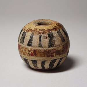 花◆蒐集家コレクション品 古代中国美術 紀元前5～紀元前3世紀 戦国時代 初期戦国玉 ファイアンス製 丸型大玉 とんぼ玉 出土品 23