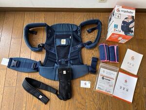 使用極少 中古品 ergobaby ADAPT COOL AIR DEEP BLUE エルゴベビー 抱っこ紐 ベビー用品